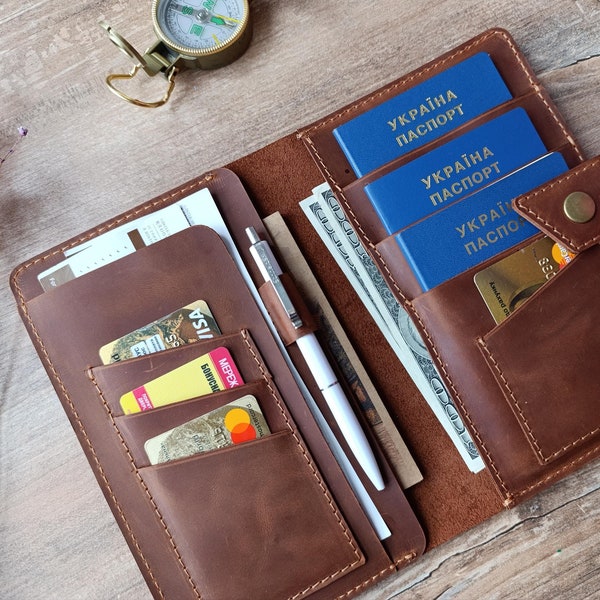 Family passport holder, 3 passport holder, 2 passport holder, 4 passport holder, travel wallet, Leather travel wallet, Passport cover, gif