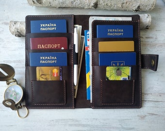 Family passport holder , 6 passport holder /leather travel wallet\ 4 passport holder \ 8 passport holder\ 10 passport holder/Christmas gift