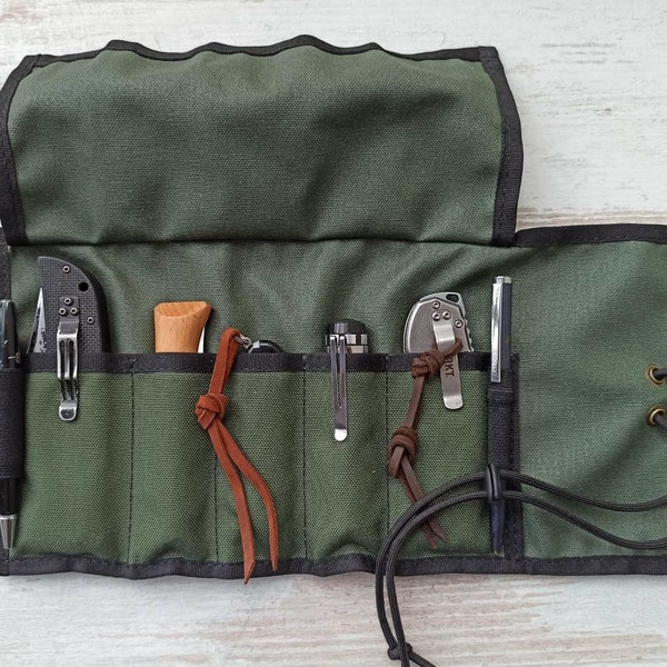 EDC Roll/edc couteau roll up bag/1000d Cordura/étui pour couteau/organisateur pour couteau