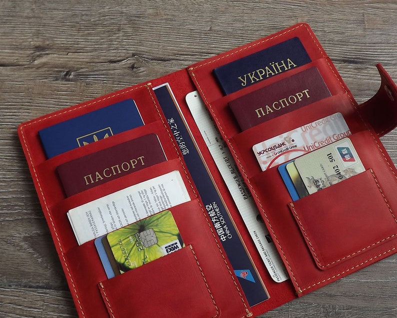 Leather Family Passport Holder Leather Family Passport Cover Etsy