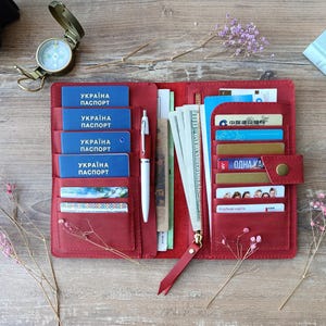 Familienpasshülle/4-Passhülle/Reisebrieftasche/Familienreisebrieftasche/Lederpasshülle