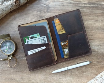 Leather travel wallet, Monogramed one passports holder,Personalized Leather passport wallet, Personalized leather passport cover