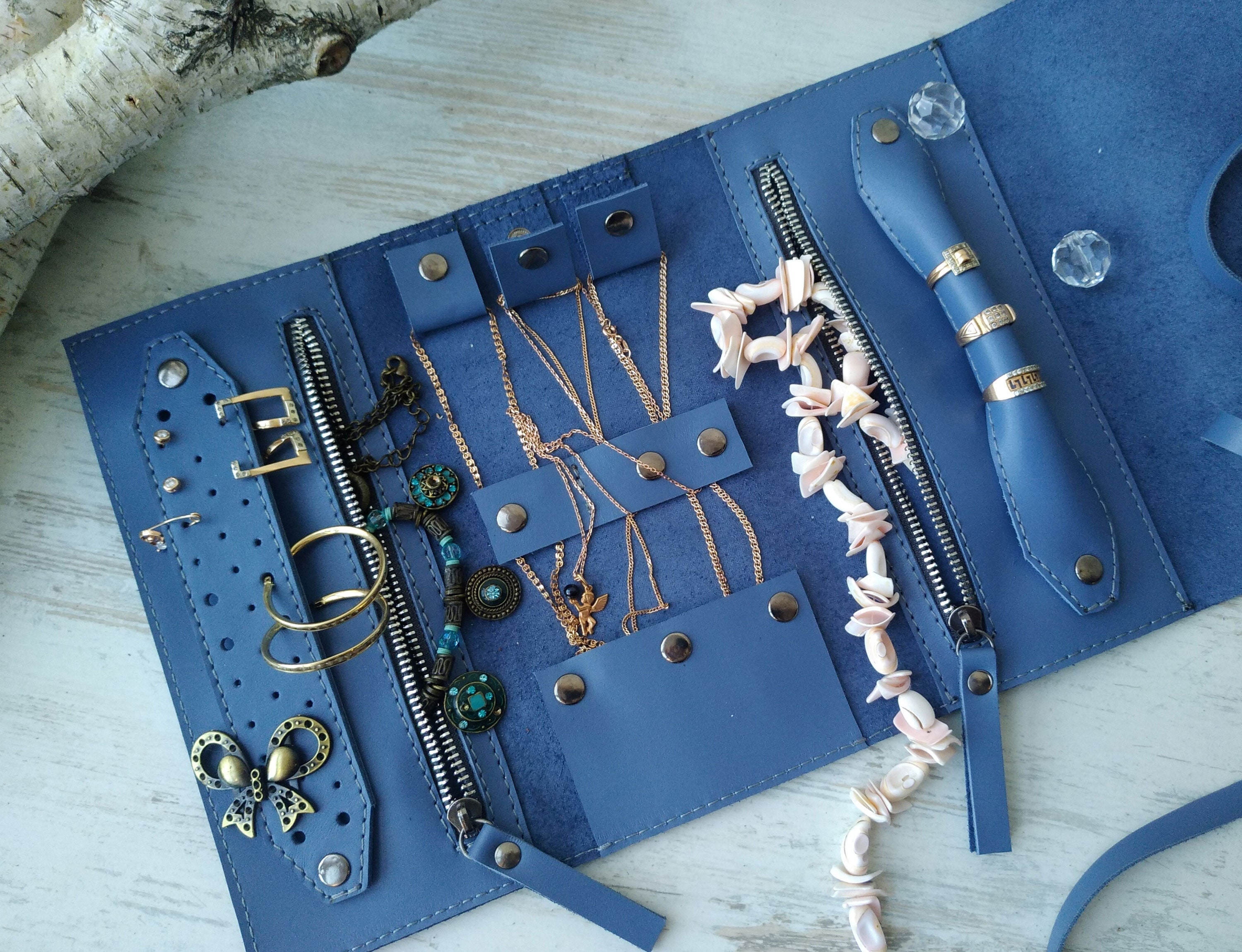 Organizer Jewelry leather Jewelry roll Personalized Etsy