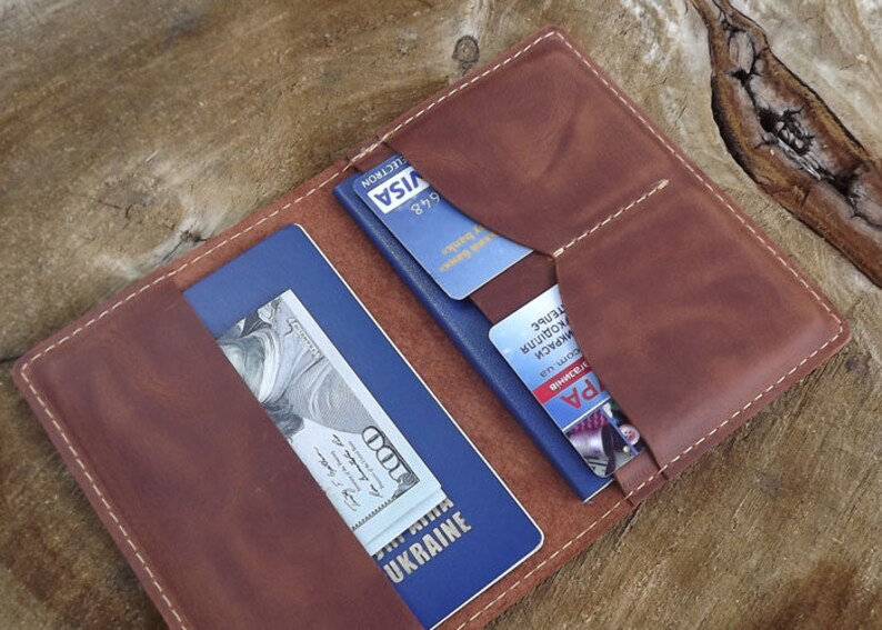 Monogramed Leather Two Passports Holder /personalized Leather Etsy