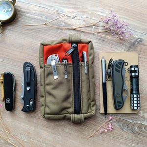 Organisateur EDC, pochette EDC zippée, étui EDC, sac d'équipement EDC, couverture de notes de terrain, cadeau pour mari, cadeau pour Noël, taille L
