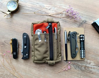 EDC organizer, EDC Pouch zipper,  Edc Slip case, EDC gear bag, Field notes cover, gift for husband, gift for Christmas, Size L