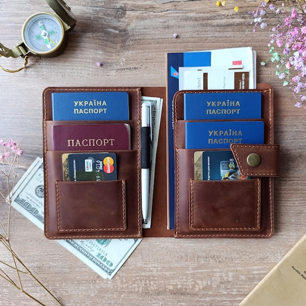 Family passport holder /leather travel wallet\ 4 passport holder \6 passport holder\ 8 passport holder\ 10 passport holder/Christmas gift