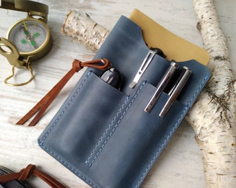 EDC pocket  organizer/ field notes/EDC gear/ leather pocket organizer/ edc pouch/organizer for field notes/Everyday carry leather organizer