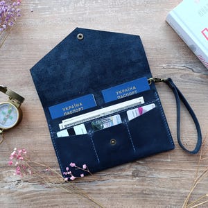 Porta pasaporte familiar/Cartera de viaje de cuero/Porta pasaportes para 2/Estuche para 2 pasaportes/Bolso de viaje, Cartera para 2 pasaportes, Funda para pasaporte