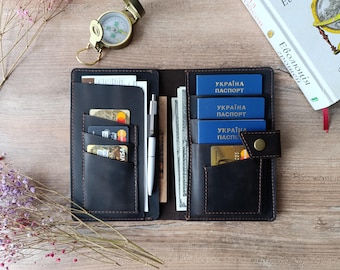 Family passport holder, Leather travel wallet, Leather passport holder, 2 passport holder, 3 passport holder, Passport cover, Christmas gift