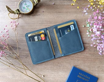 Mens Leather Wallet, Leather Card Holder, Leather wallet, Personalized leather pocket wallet, Pocket wallet,  Card wallet, Minimalist wallet