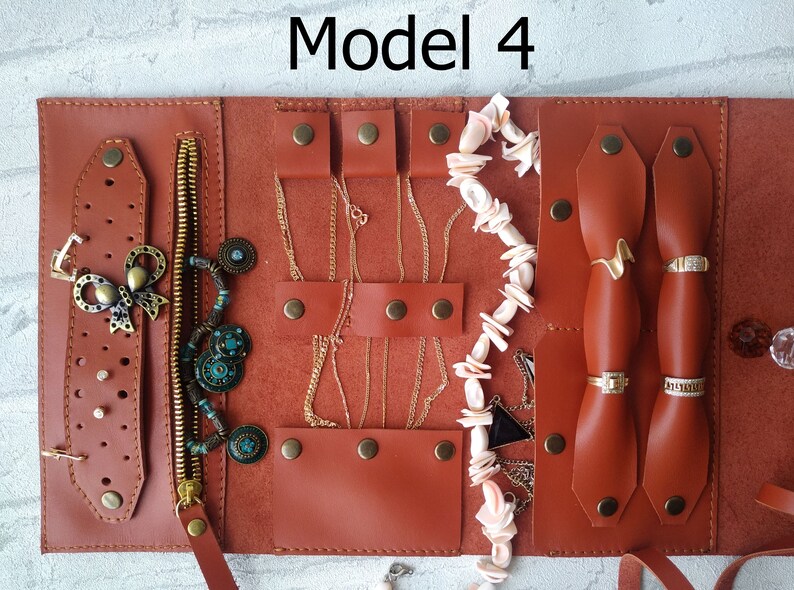 Leather Travel Jewelry Organizer/travel Jewelry Case/travel Etsy