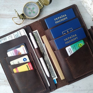 Family passport holder, 3 passport holder, 2 passport holder, 4 passport holder  Leather travel case, leather travel wallet