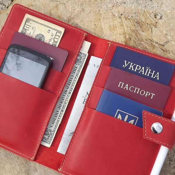 Family passport holder 4 passports Monogramed Travel wallet Leather family holder 6 , 8 Passports 10  Passport case Boarding pass