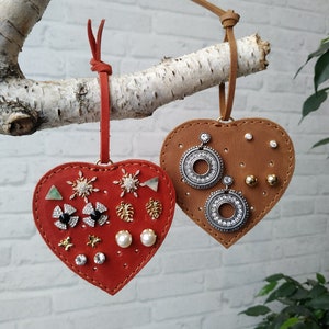 Personalized jewelry organizer/ Leather earring holder/ Leather travel jewelry organizer/necklace organizer/Christmas gift/ Bridesmaid Gifts