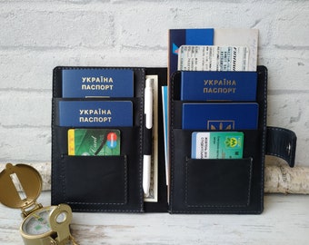 Family passport holder /leather travel wallet\ 4 passport holder \6 passport holder\ 8 passport holder\ 10 passport holder