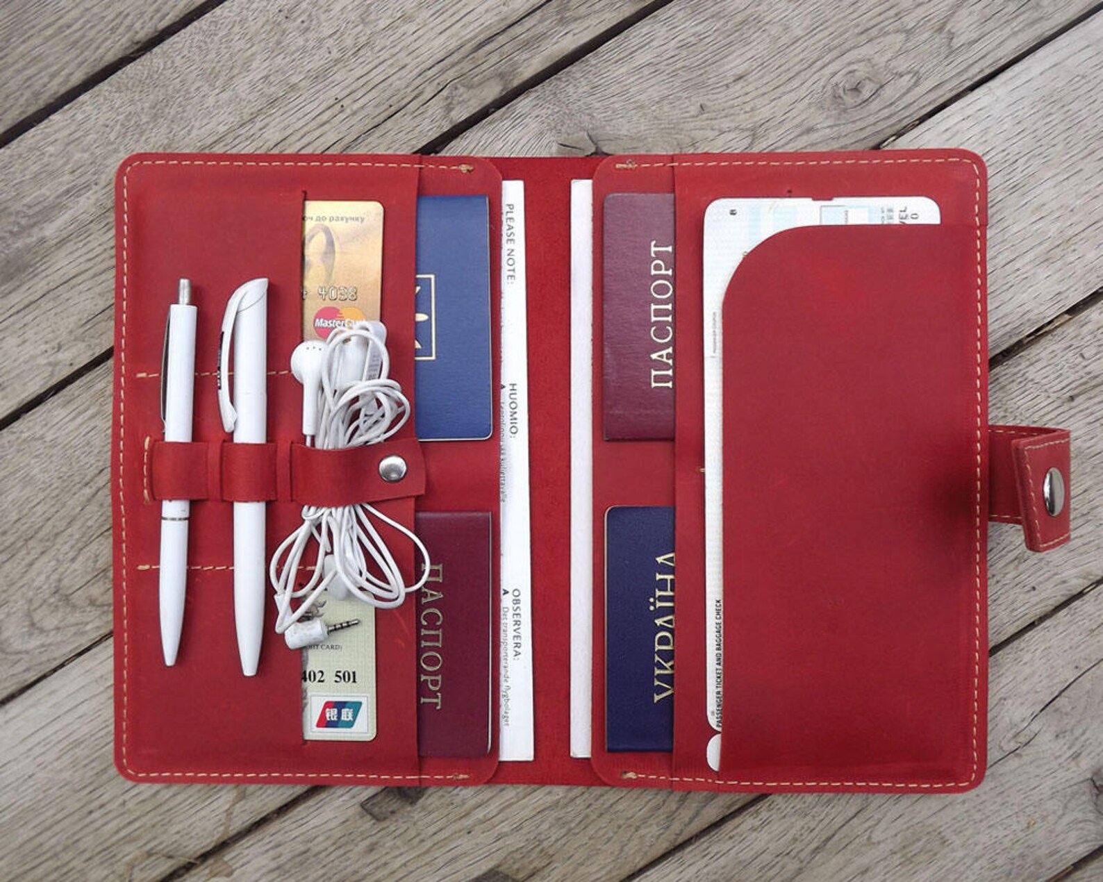 Leather Travel Wallet/family Passport Holder/46810 Passport Etsy