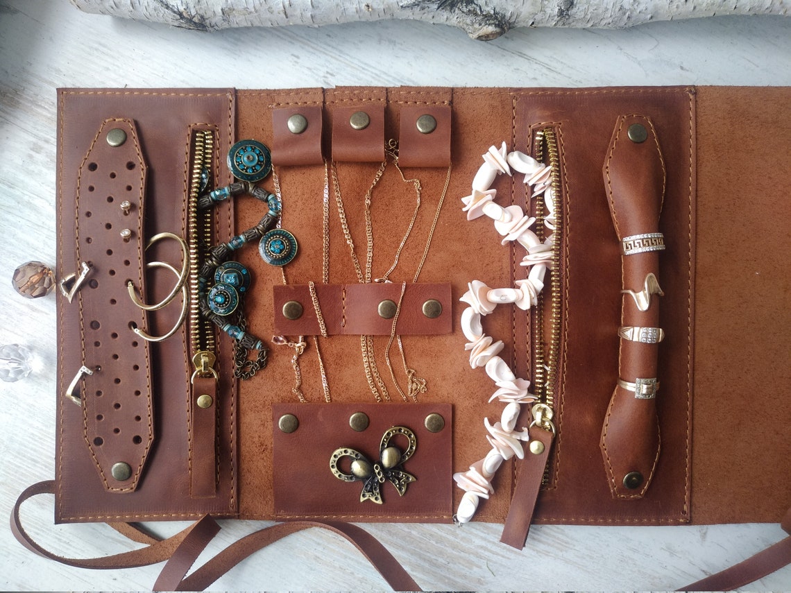 Personalized jewelry case/Leather travel jewelry Etsy