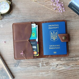 Porta pasaporte, Billetera de viaje de cuero, Billetera de cuero personalizada para pasaporte, Funda de cuero personalizada para pasaporte, regalo para mamá, papá