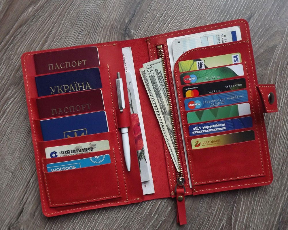Family Passport Holder/leather Passport Holder/4 Passports Etsy