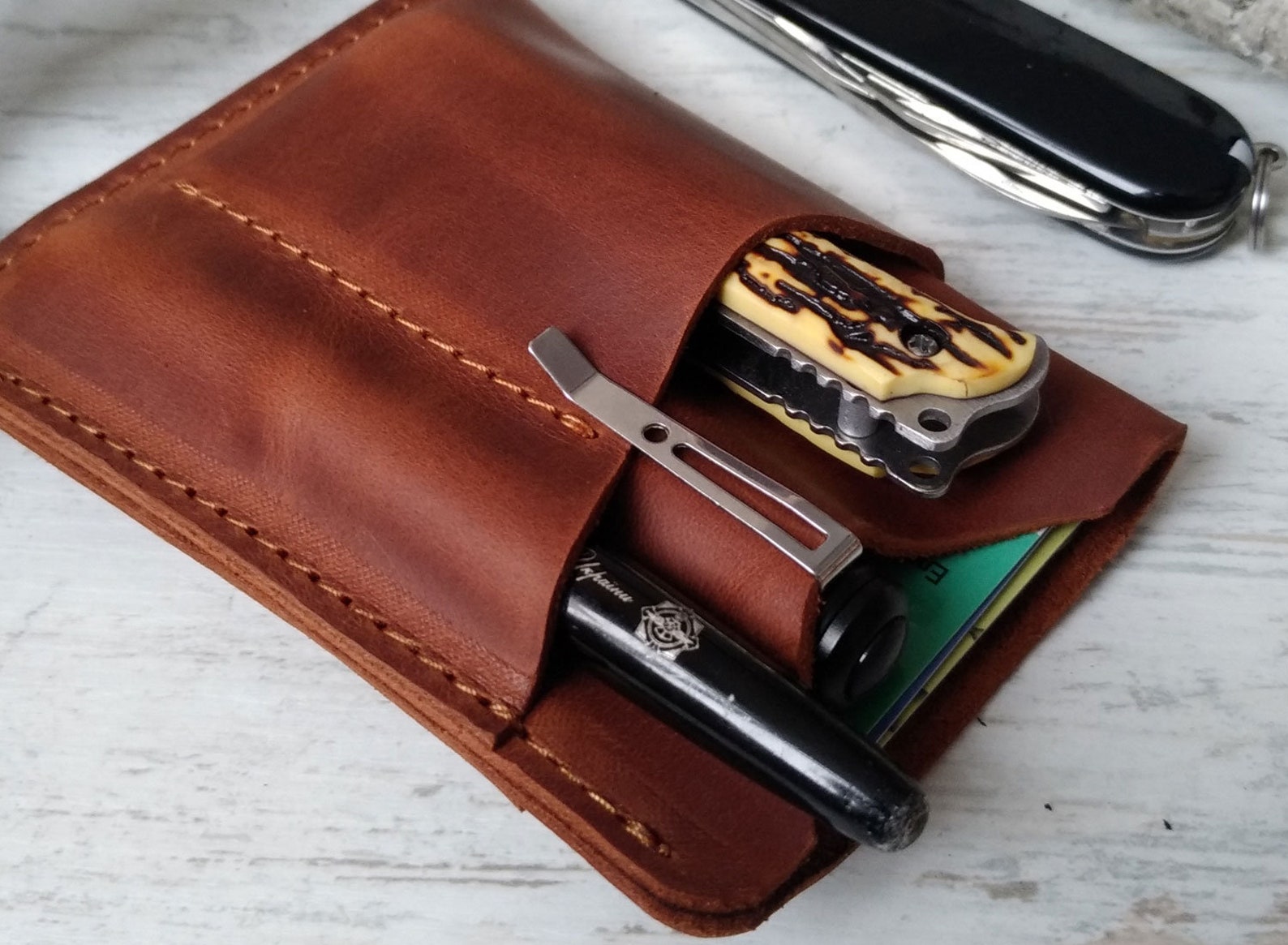 Leather EDC Wallet/edc Pocket Organizer/edc Etsy