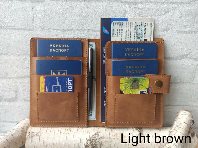 Family Passport Holder /leather Travel Wallet 4 Passport Etsy