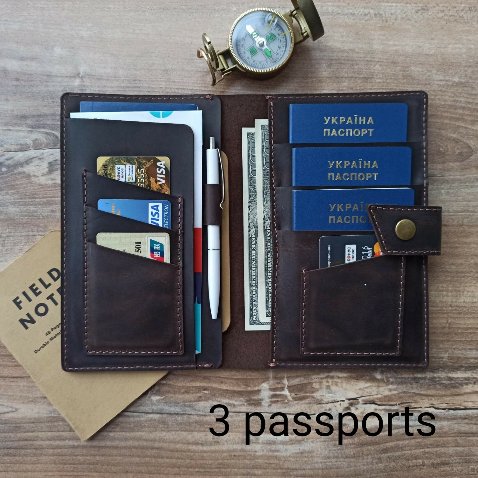 Family Passport Holder 4 Leather Travel Wallet/ Family Etsy