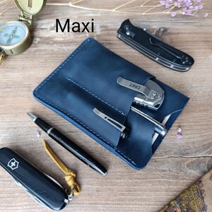 EDC pouch /Edc pocket /Leather EDC Wallet/ EDC pocket organizer/ edc organizer/ pocket organiser/ Leather edc pocket Slip/ edc gear image 5