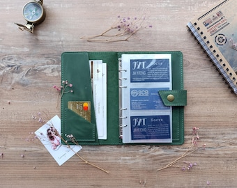 Business card organizer, Business card binder, Leather Business card holder, business card book, photo folder organizer stickers, gift