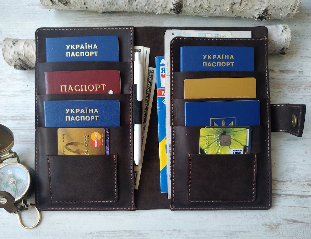 Family Passport Holder 6 Passport Holder /leather Travel Etsy