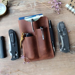 Leather Edc Slip case/ Field note case/Notebook case/ EDC pocket organizer/edc gear/mens Notebook case/EDC Wallet/edc/edc pouch