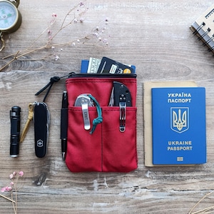 EDC pocket organizer with belt loop, edc, edc organizer, Cordura EDC Wallet, edc pouch, edc pocket Slip, edc slip case, zipper pocket