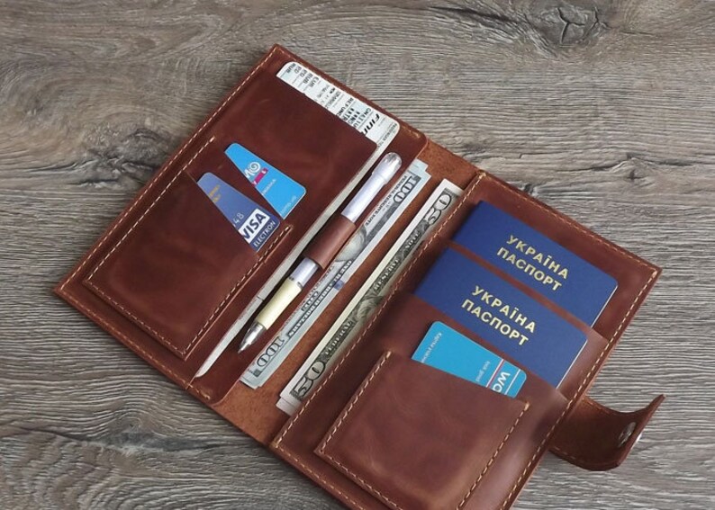 Family Passport Holder Leather Passport Holder Monogramed Etsy