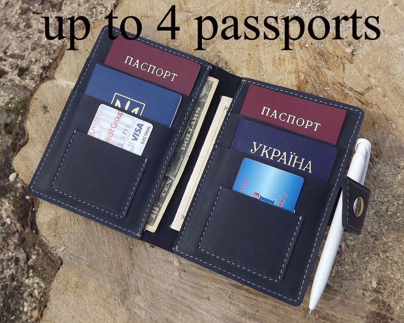 Leather Family Passport Holder Leather Family Passport Cover Etsy