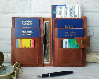 Family passport holder /leather travel wallet\ 4 passport holder \6 passport holder\ 8 passport holder\ 10 passport holder/Christmas gift