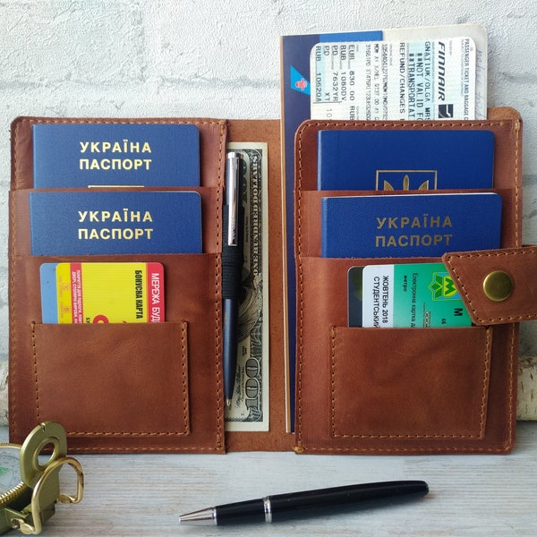 Family passport holder /leather travel wallet\ 4 passport holder \6 passport holder\ 8 passport holder\ 10 passport holder/Christmas gift
