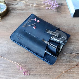 EDC pouch /Edc pocket /Leather EDC Wallet/ EDC pocket organizer/ edc organizer/ pocket organiser/ Leather edc pocket Slip/ edc gear image 1
