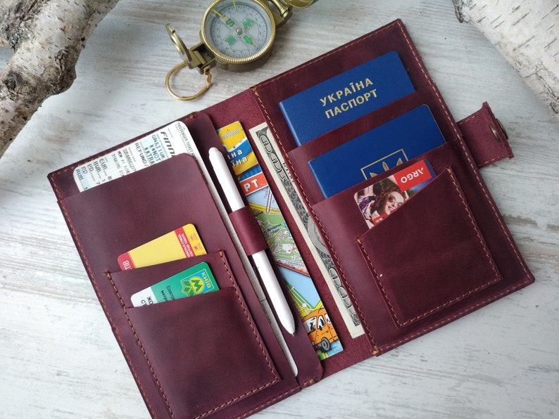 Family Passport Holder Leather Passport Holder Monogramed Etsy