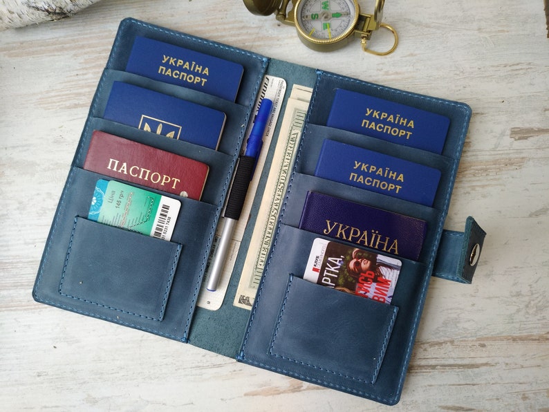 Leather Family Passport Holder Leather Family Passport Cover Etsy