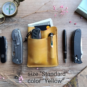 EDC pouch /Edc pocket /Leather EDC Wallet/ EDC pocket organizer/ edc organizer/ pocket organiser/ Leather edc pocket Slip/ edc gear image 3