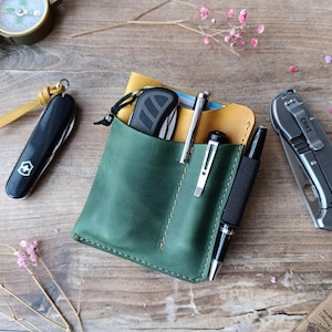 Cartera de cuero EDC/Organizador de bolsillo EDC/Organizador EDC/Organizador EDC de bolsillo/Bolsa EDC de bolsillo frontal/Bolsa EDC/Bolsillo EDC de cuero/Regalo para hombres