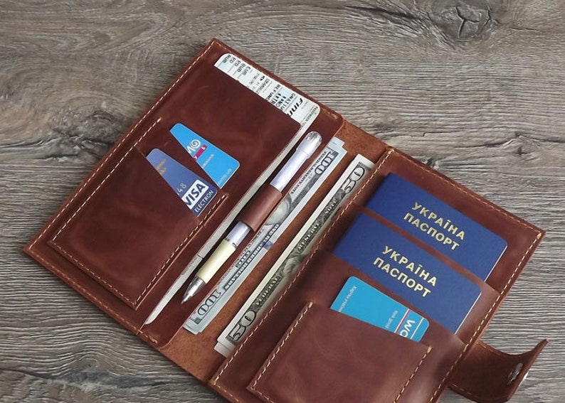 2 passport holder  Family passport holder Leather 3  4 passport holder Monogramed Leather travel wallet leather 2 passports holder 