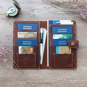 Porte-passeport familial, porte-passeport 6 places / portefeuille de voyage en cuir, porte-passeport 4 places, porte-passeport 8 places, porte-passeport 10 places / cadeau de Noël