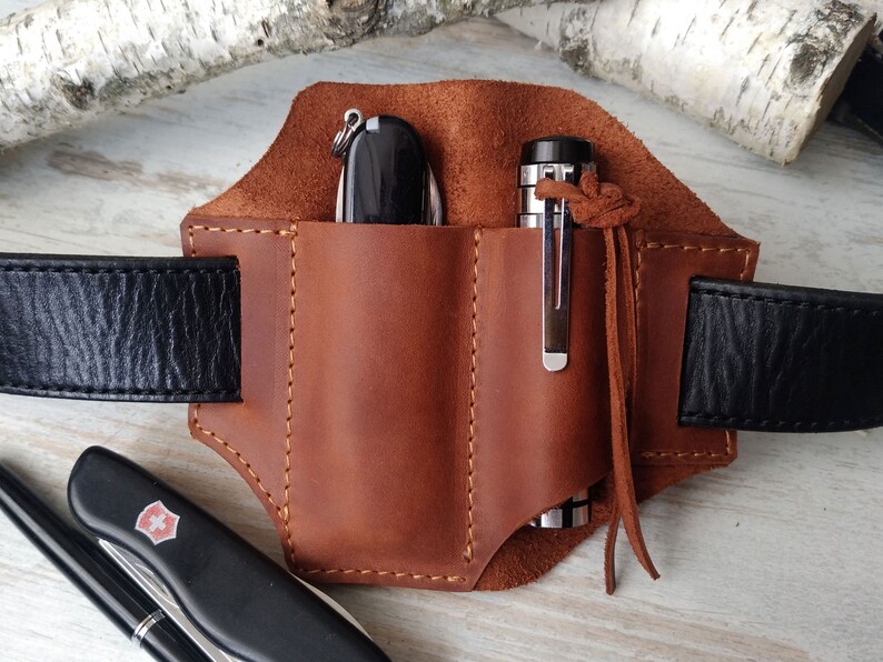 EDC organizer/edc belt organizer/edc pouch/edc gear/leather Etsy