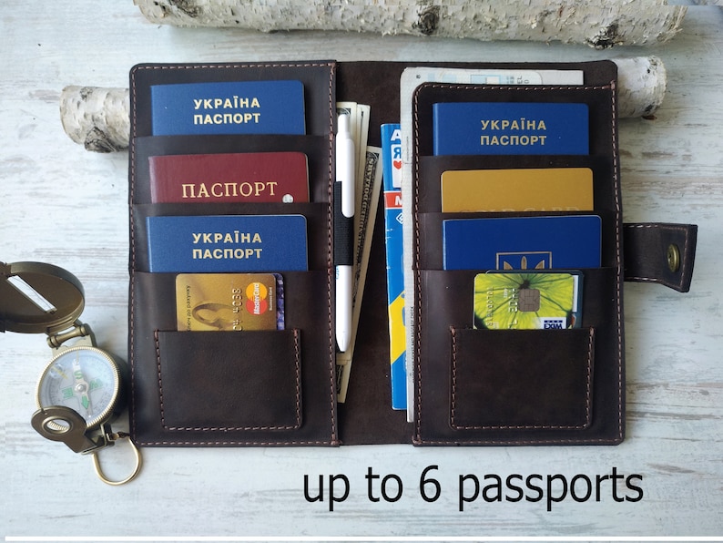 Family passport holder /leather travel wallet 4 passport Etsy