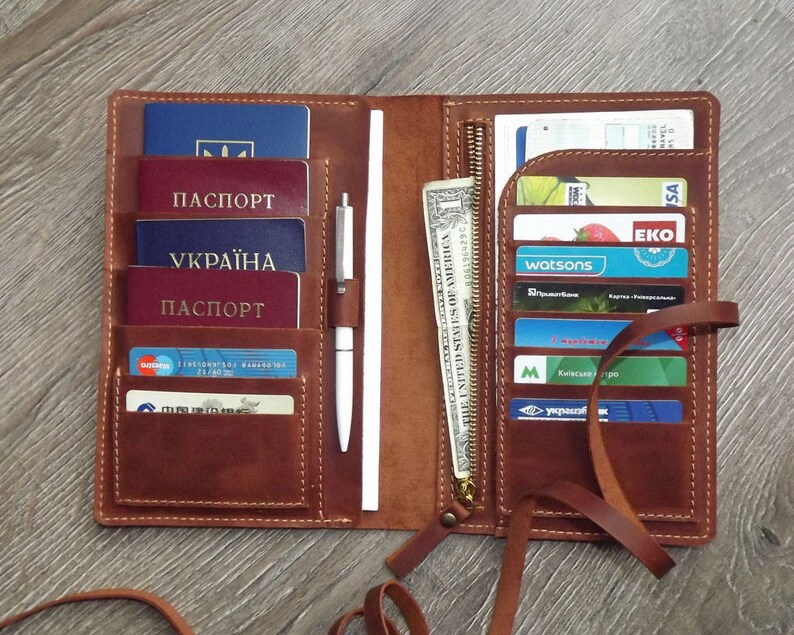 Family Passport Holder/leather Travel Wallet/ 4 Passport Etsy India