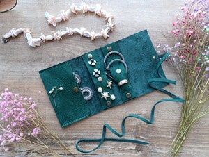 Rouleau à Bijoux Personnalisé En Velours - Organisateur De Voyage Avec Nom, Cadeau Pour Mariage Ou Fête