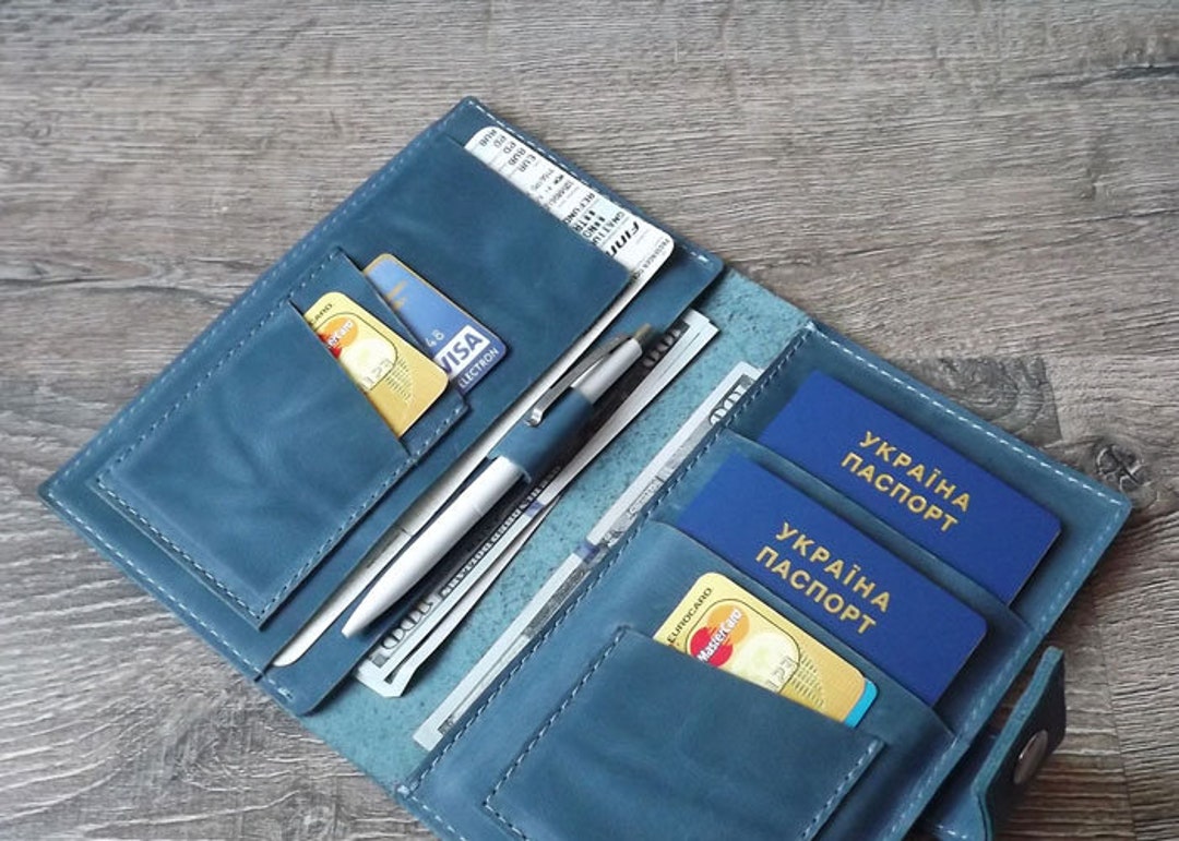 Leather Travel Wallet Family Passport Holder Leather Family Travel