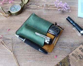 EDC pocket organizer, Leather Edc organizer, Edc pouch, Leather pocket organizer, Edc gear, Field Notes Cover, gift for man, gif for him