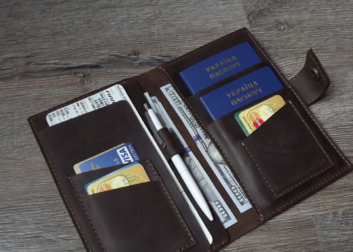 Family Passport Holder Leather Passport Holder Monogramed Etsy